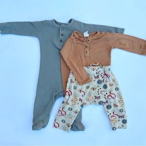 Lot of 3 Kate Quinn 6-12m long sleeve onesie pants footie